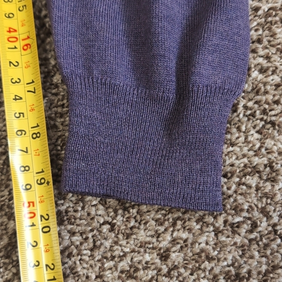 Black Brown 1826 Wool 100% Merino Wool italian Sweater Men's size large purple - Picture 8 of 9